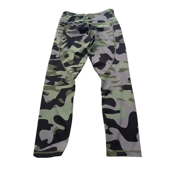 Zyia Active Green Skinny Camouflage Compression Leggings Size Large - Picture 3 of 7